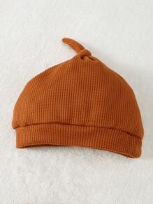 SHEIN 2pcs Baby Letter Embroidered Contrast Color Jumpsuit With Hat Set - Rust Brown - View 7