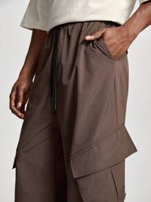 Manfinity VCAY Men Loose Straight Woven Pants - Coffee Brown - View 5