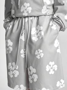 Manfinity VCAY Men's Loose Fit Digital Print Long Sleeve Knit Sweatshirt Set, For Fall Winter - Grey - View 5