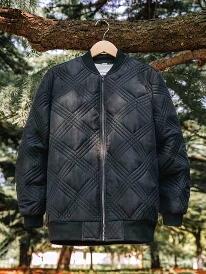 SHEIN 1 chiếc áo khoác đệm bông dày 3 trong 1 thông thường dành cho nam thiếu niên, thích hợp để mặc hàng ngày, đi học, hoạt động ngoài trời, đi bộ đường dài, mùa thu và mùa đông