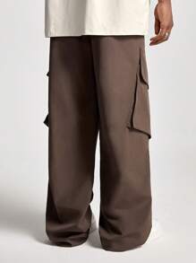 Manfinity VCAY Men Loose Straight Woven Pants - Coffee Brown - View 2