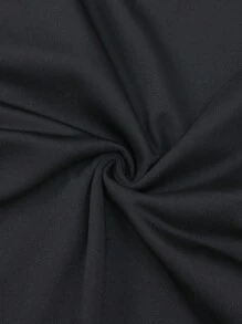SHEIN Teen Girls' Casual Street Fashion Star Print Pleated Denim Effect Dress - Black - View 8