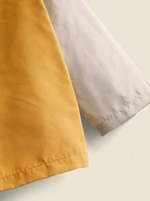 SHEIN Tween 男童拼色轻质连帽风衣夹克，适合秋冬季户外运动 - 彩色 - 查看 6