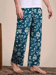EverLounge Men's Floral Print Straight Loose Pajama Pants - Multicolor - View 6