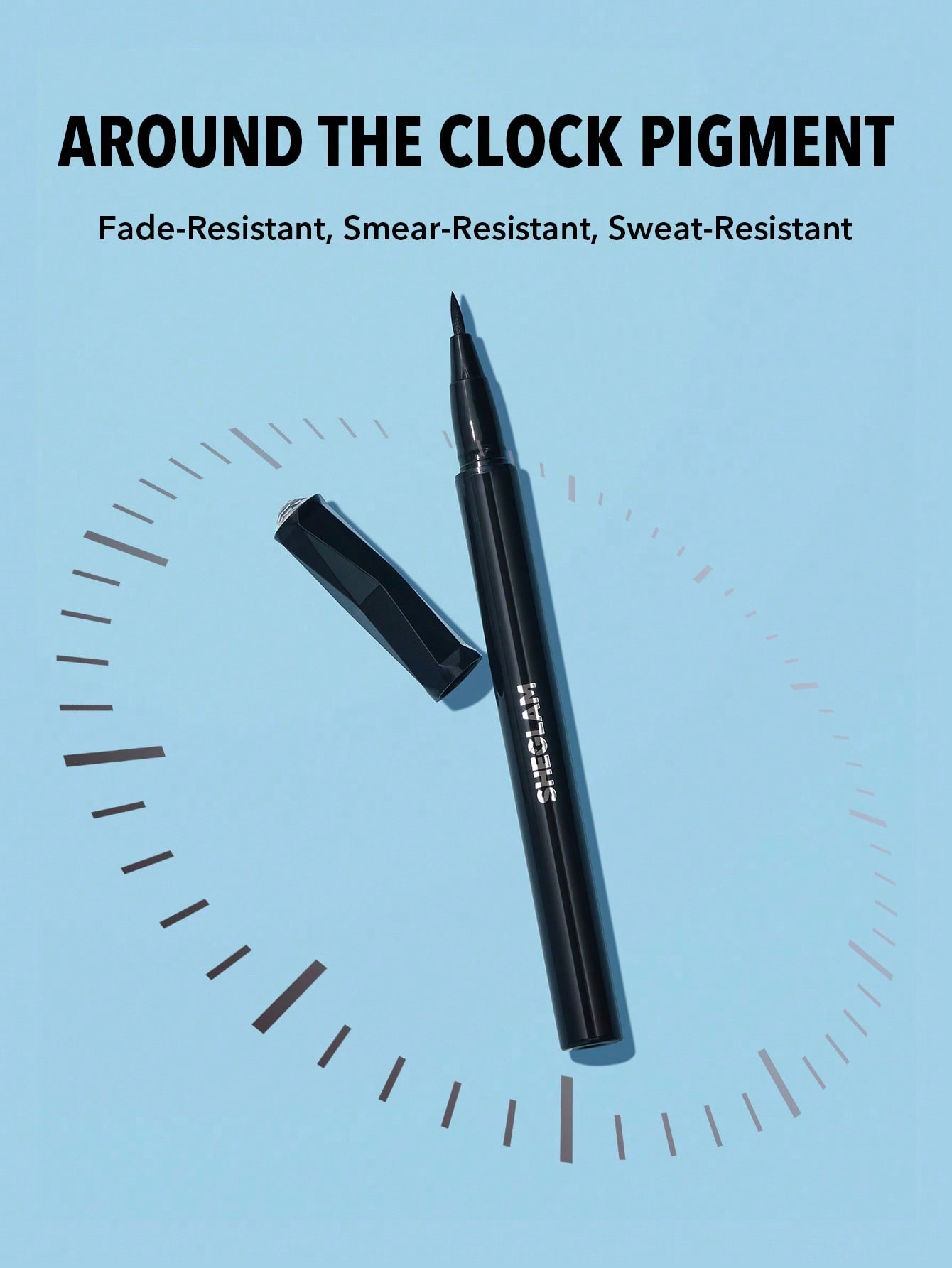 SHEGLAM كحل سائل طويل الأمد من On Fleek-أسود مقاوم...