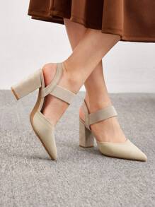 CUCCOO BASICS Woman Shoes Fashionable Classic Apricot Color High Heel Shoes With Removable Ankle Strap For Commuting For Spring And Summer Vacation Shoes Summer Spring Shoes Spring Break Easter