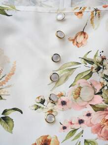 Fairmaia Women's German Traditional Outfit: 1pc Square Neck Sleeveless Zipper Back Floral Print Dirndl Dresses And 1pc Detachable Apron, Dirndl Dress, Perfect For Bavaria's Oktoberfest/Renaissance Festival/Halloween Carnival/Bavarian Themed Party - Multicolor - View 4