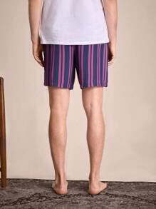 SHEIN EverLounge Pantalones cortos sueltos con rayas para hombre, ropa de estar en casa