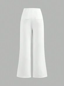 SHEINNeu Women Contrast Color Casual Flared Pants