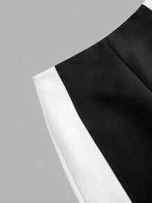 SHEINNeu Women Contrast Color Casual Flared Pants