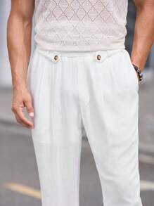 Manfinity VCAY Pantalones casuales rectos y ligeros para hombres, adecuados para el uso diario en verano
