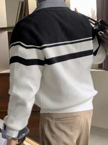 DAZY 男士拼色长袖休闲拼布开衫，秋季夹克