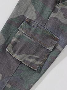 Jungen Farbblock Camo gewaschene Denim Jogger mit Cargo-Stil - Verschiedenfarbig - Übersicht 7