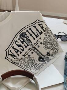 Comfortcana Top de tirantes sin mangas de estilo boxeado y corto con estampado de festival de música para mujer