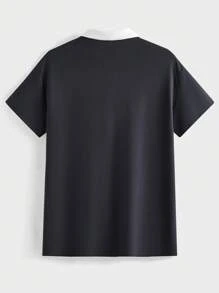 Manfinity EZcore Chemise polo à manches courtes imprimée de lettres pour homme, été