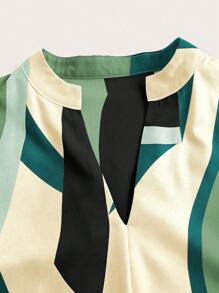 EMERY ROSE Random Cut-Out V-Neck Casual Long Sleeve Dress Fall Cloth For Women - Apricot - View 4