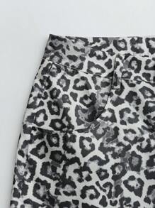 Zolique 女士豹紋寬鬆長褲 - 卡其色 - 查看 6