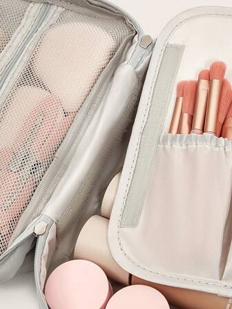 1 件涤纶储物袋，简约便携式洗漱用品储物袋，适合包装化妆品和旅行必需品，波西米亚风