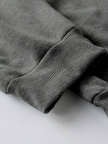 Manfinity Homme Quần Jogger in chữ cạp rút thường ngày cho nam, Quần nỉ nam màu xám, Quần Jogger nam màu xám, Quần nỉ dạo phố, Chất lượng tuyệt vời cho nam - màu đen - Xem 6