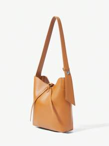 BizChic Túi đeo vai đa năng màu trơn dành cho nữ, thích hợp sử dụng hàng ngày - màu nâu - Xem 2