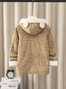 Casaco de manga comprida para meninos adolescentes outono Halloween jaqueta para meninos - Caqui - Ver 2