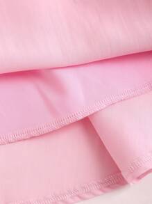 SHEIN Unity 純色荷葉邊復古洋裝，夏季休閒裝 - 淺粉色 - 查看 4