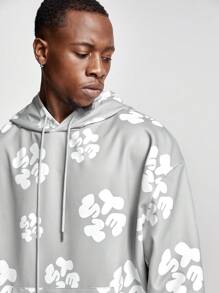 Manfinity VCAY Men's Loose Fit Digital Print Long Sleeve Knit Sweatshirt Set, For Fall Winter - Grey - View 4