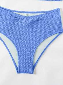 Swim Basics 女士纯色简约系带比基尼套装 夏季