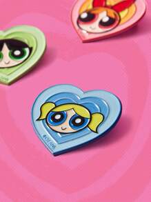 The Powerpuff Girls | ROMWE Set de 3 broches con forma de corazón personalizados con los personajes de caricatura lindos Blossom, Bubbles y Buttercup, para ropa y accesorios de bolsos, unisex, perfecto para San Valentín, mamá, madre, Día de la Madre, regalo