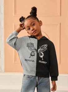 SHEIN Young Girl Solid Color Knit Hooded Loose Casual Sweatshirt