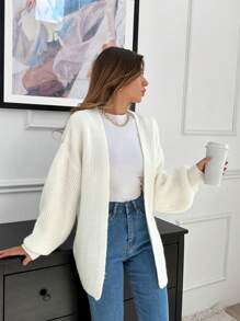 EURMUSE Brush Yarn Cardigan With Belt - Apricot - View 6