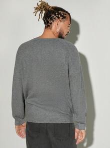 Hauture Zip Up Raglan Sweater Cardigan - Grey - View 3