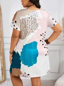 SHEIN CURVE+ Plus Size Phụ nữ thường phục mùa hè váy phục sinh - Nhiều màu - Xem 2