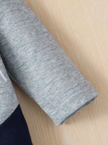 Souflis Souflis 男婴仿针织菱形图案撞色滚边西装，绅士学院风连体裤，适合秋季穿着