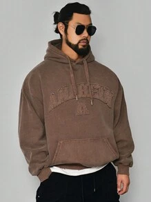 DAZY Men's Letter Printed Thermal Lined Hoodie, Autumn/Winter