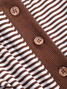 DAZY Lässiges, simples Kontrast-Farbiges U-Ausschnitt Slim Fit Crop Top, Langarm, Herbstmode für Frauen