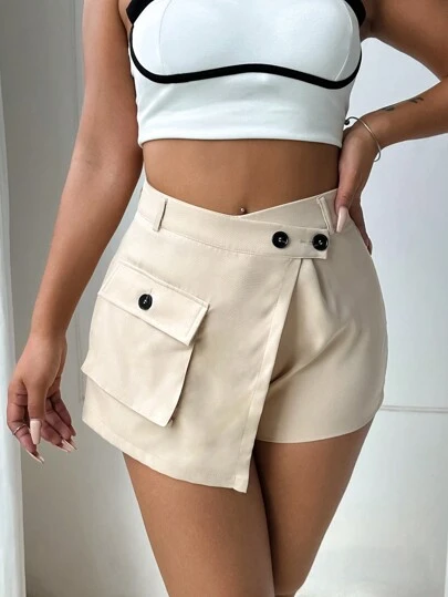 Zolique 女款卡其色短裙褲（短褲和裙子組合）