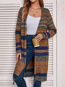 EMERY ROSE Elegante cárdigan de mujer tejido multicolor, ropa de mujer para otoño