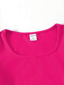 Sparklyn 青少年女孩纯色连体裤，针织，街头风格，紫红色，春夏 - 彩色 - 查看 7