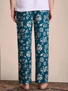 EverLounge Men's Floral Print Straight Loose Pajama Pants - Multicolor - View 2