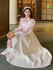 Dazy X KIMYOUJUNG Collection Váy xòe không tay xếp ly đơn giản cho nữ - trắng - Xem 1