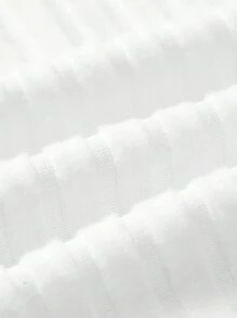 SHEIN MOD Women's White Plush T-Shirt With Flare Sleeves And Outer Seam Stitching, Fall And Winter Old Money Style Back To School Clothes Fall Tops Women T Shirt Fall Clothes