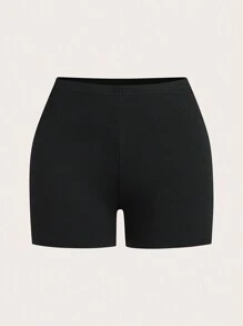 SHEIN EZwear 2 件套豹纹休闲弹力七分紧身裤/女士裤子，夏季豹纹短裤动物印花短裤猎豹印花短裤 2 件短裤套装女式女士短裤套装适合外出 - 彩色 - 查看 3