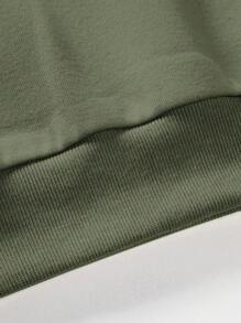 EURMUSE Men Solid Drop Shoulder Sweatshirt Without Tee - Dark Green - View 4