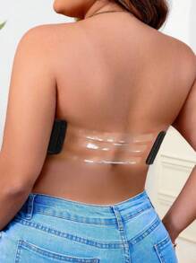 Reggiseno Senza Spalline Nero Da Donna, Push-Up, Anti-Scivolo, Senza Schienale, Con Supporti Laterali, Prevenzione Del Rilassamento, Reggiseno Invisibile, Speciale Per Abiti Da Sposa, Taglie Forti