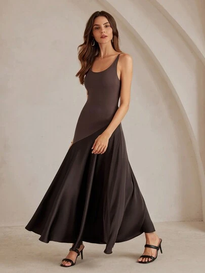 Anewsta 无袖长款摇摆连衣裙 女式长款套装