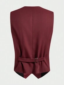 Manfinity BRENVOR Men's Woven Integrated Casual Sleeveless Suit Vest, Suitable For Spring And Summer