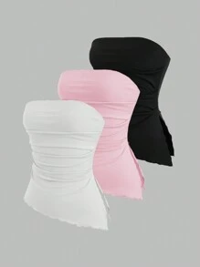 Sweetra Sexy Halter Y2K Style Crop Top For Women - Pink - View 3