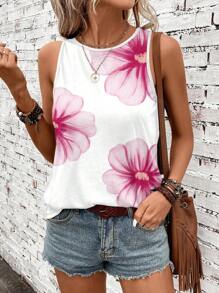 SHEIN LUNE Women's Casual All-Over Print Summer Tank Top