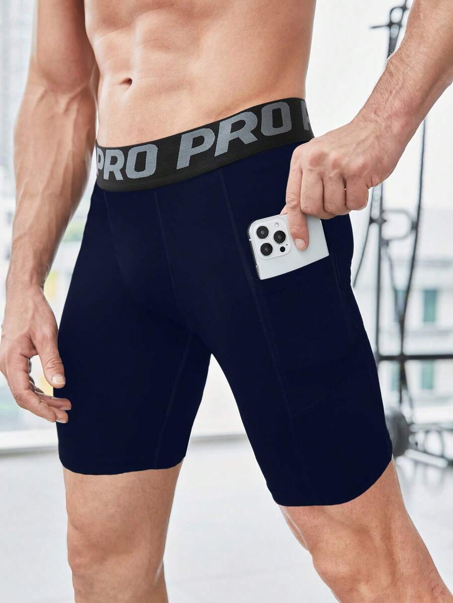 Gym Rark Shorts de sport simples, imprimés et décontractés de style boyfriend pour hommes - Bleu marine - Voir 1